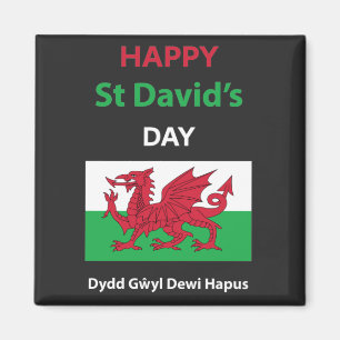 Happy St David's Day Dydd Gŵyl Dewi Hapus Magnet