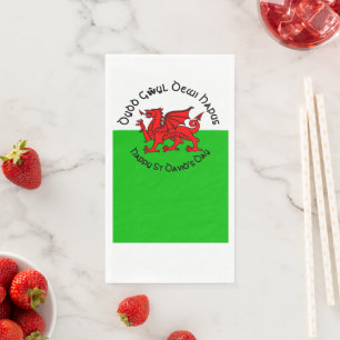 Happy St Davids Day in Celtic Style Napkin