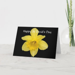 Happy St David's Day Yellow Daffodil Card