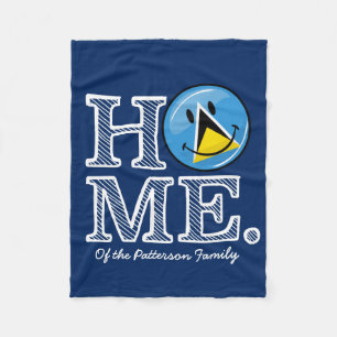Happy St. Lucian Flag House Warmer Fleece Blanket