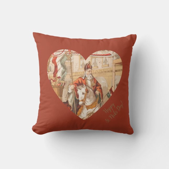 Happy St. Nick's Day St. Nicholas Sinterklaas Cushion (Front)