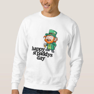 Happy St. Paddys Day Laughing Leprechaun Beer  Sweatshirt