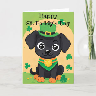 Happy St. Paddy's Day Playful Puppy Holiday Card