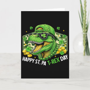 Happy St Pat-rex Day Dinosaur Camo St Patricks Day Card