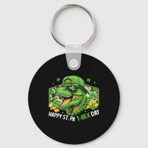 Happy St Pat-rex Day Dinosaur Camo St Patricks Day Key Ring