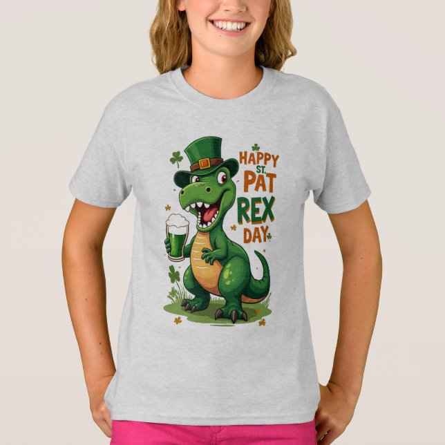 Happy St. Pat-Rex Day – Funny St. Patrick’s Gift T-Shirt (Front)