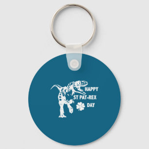 Happy St. Pat-rex Day Funny T-rex Dinosaur St Patr Key Ring