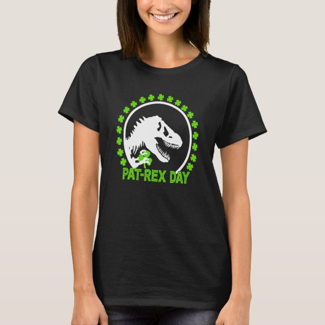 Happy St Pat Rex Day  St Patrick Patrex Dinosaur T-Shirt (Front)