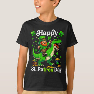 Happy St Pat-rex Day St Patricks Day Leprechaun Ri T-Shirt