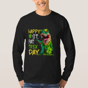 Happy St Pat Rex Day Toddler Kids Dino Saint Patri T-Shirt