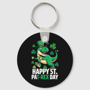 Happy st pat-rex dinosaur saint patrick's day for key ring