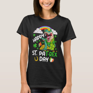 Happy St PaT Rex Dinosaur Trex Dino Saint Patrick' T-Shirt