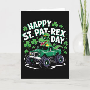 Happy St Pat-rex Patricks Day Dinosaur Monster Tru Card