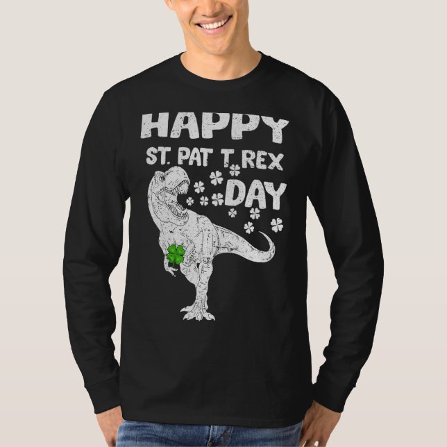 Happy St Pat Rex Saint Patrick S Day Dinosaur Boys T-Shirt (Front)