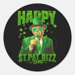 Happy St Pat Rizz Day Funny St. Patricks Day Trump Classic Round Sticker