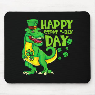 Happy st pat t rex day st patrick's day dinosaur mouse pad