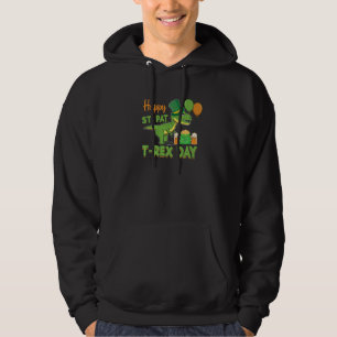 Happy St Pat T Rex Dinosaur St Patrick S Day Kids  Hoodie