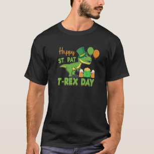 Happy St Pat T Rex Dinosaur St Patrick S Day Kids T-Shirt