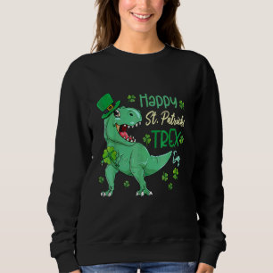 Happy St Pat T Rex Saint Patrick's Day Dinosaur Bo Sweatshirt