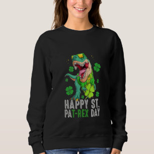 Happy St Pat T-Rex Saint Patrick's Day Dinosaur Bo Sweatshirt