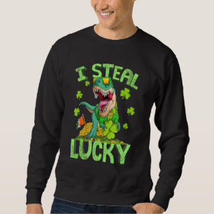 Happy St Pat T Rex Saint Patrick's Day Dinosaur Bo Sweatshirt