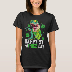 Happy St Pat T-Rex Saint Patrick's Day Dinosaur Bo T-Shirt