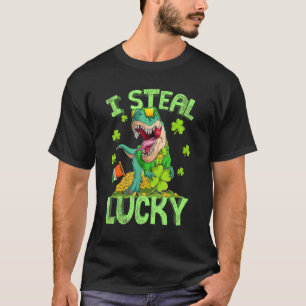 Happy St Pat T Rex Saint Patrick's Day Dinosaur Bo T-Shirt