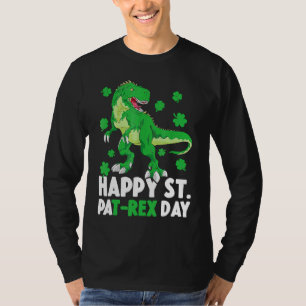 Happy St Pat T Rex Saint Patrick's Day Dinosaur Bo T-Shirt