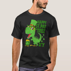Happy St Pat T Rex Saint Patrick's Day Dinosaur Bo T-Shirt