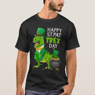 Happy St Pat T-Rex Saint Patrick's Day Dinosaur Bo T-Shirt