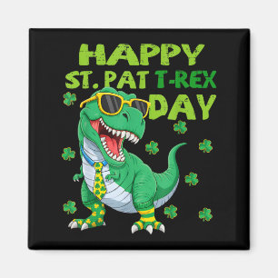 Happy st pat trex day dino st patricks day toddler magnet