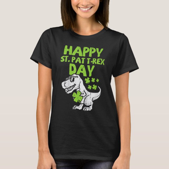 Happy St Pat Trex Day Dino St Patricks Day Toddler T-Shirt (Front)