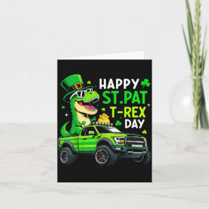 Happy st pat trex day dinosaur for kids boy stHapp Card