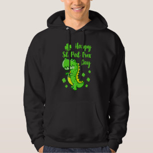 Happy St Pat Trex Day Dinosaur Funny St Patricks Hoodie