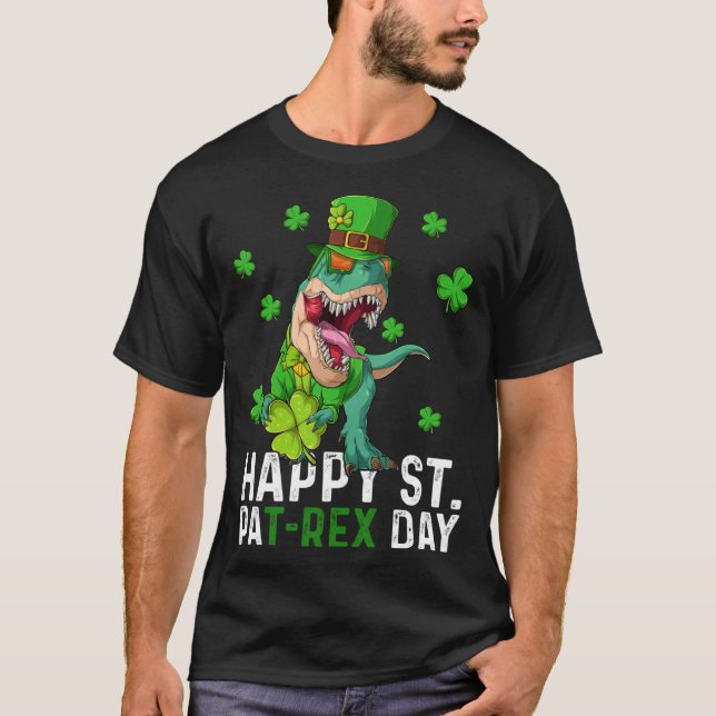 Happy St Pat Trex Day Dinosaur St Patricks Day Tod T-Shirt (Front)