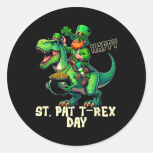 Happy St. Pat Trex Day Dinosaur Toddler Boys St Pa Classic Round Sticker