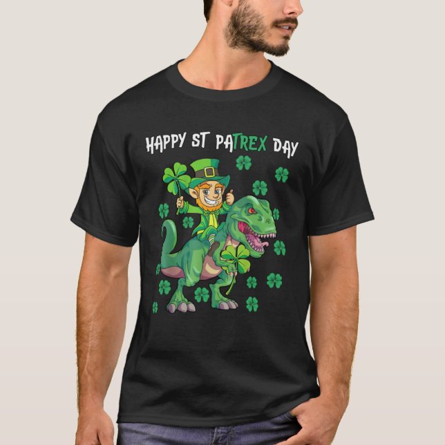 Happy St Pat Trex Day Leprechaun Dino St Patricks  T-Shirt (Front)