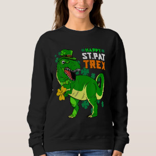 Happy St Pat Trex Day Saint Patrick Dinosaur Boys Sweatshirt
