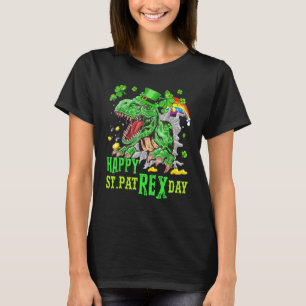 Happy St Pat Trex Day Saint Patrick Dinosaur Boys  T-Shirt