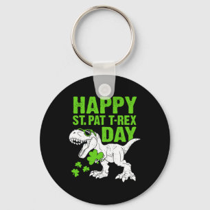 Happy St Pat Trex Day St Patricks Dinosaur Toddler Key Ring