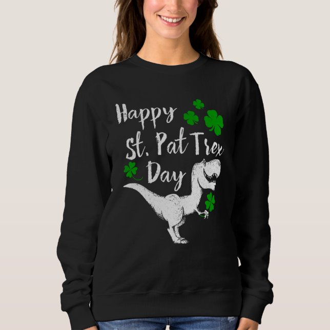 Happy St Pat Trex Day T Shirt Dinosaur St Patrick' (Front)