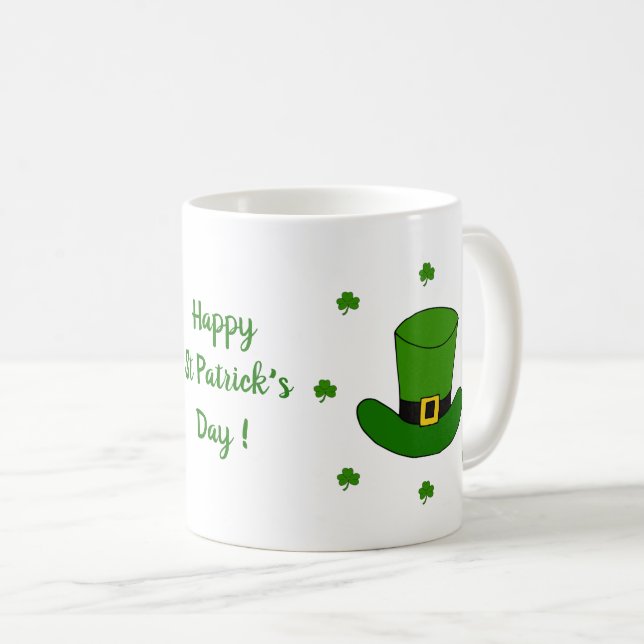 Happy St Patri Minimalist Cute  Coffee Mug (Front Right)