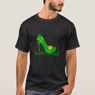 Happy St Patrick Day Green Womens High Heeled Shoe T-Shirt