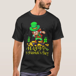 Happy St. Patrick Day Leprechaun Dabbing Kids Irel T-Shirt