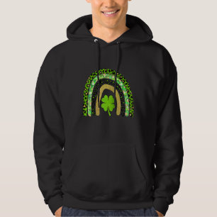 Happy St Patrick Day Lucky Rainbow Clover Hoodie