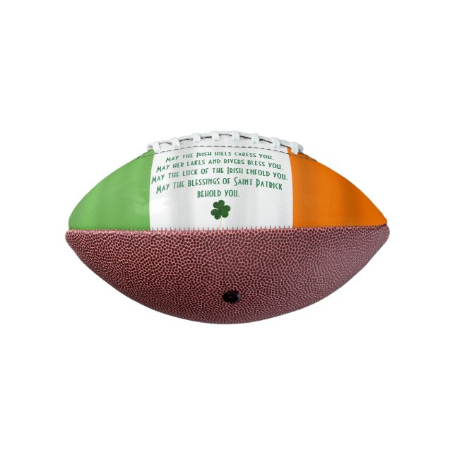Happy St. Patrick Irish Blessing Flag Shamrock Football (Rotated 270)