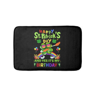 Happy St Patrick s Day Birthday Paddy s Day Bath Mat