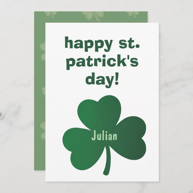 Happy St. Patrick’s Day Classic Irish Celebratio Holiday Card (Front/Back)