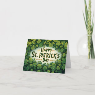 Happy St. Patrick’s Day Clover Art Thank You Card