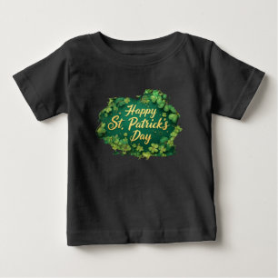 Happy St. Patrick’s Day Clover Design Baby T-Shirt